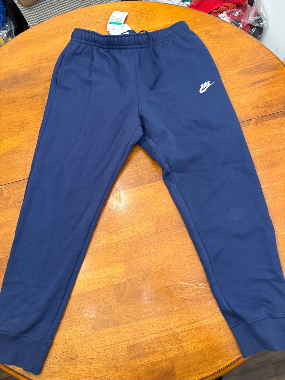 Nike Mens Navy Blue Fleece Jogger Sweatpants XL Embroidered Logo BV2671-410